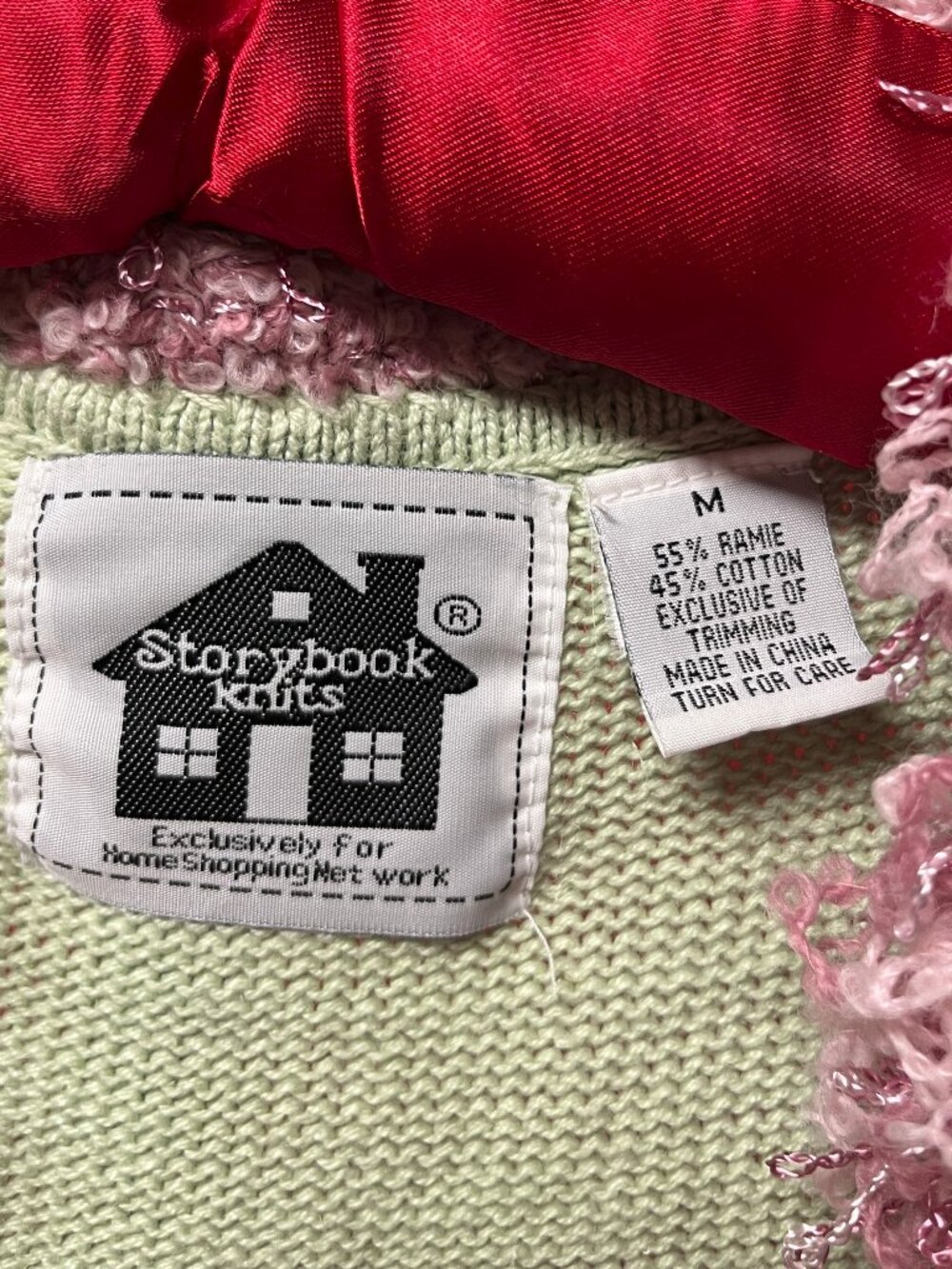 Storybook Knits lime green sweater coat, size medium - Picture 4 of 12